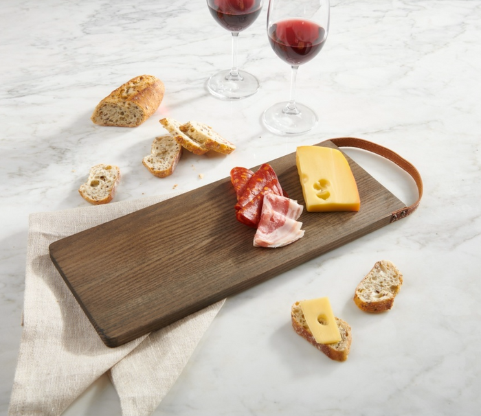 Trudeau Cutting Board with Leather Handle