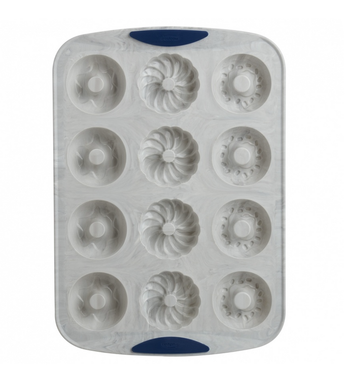 Trudeau Structure Silicone Confetti Marble 12-Count Donut Pan