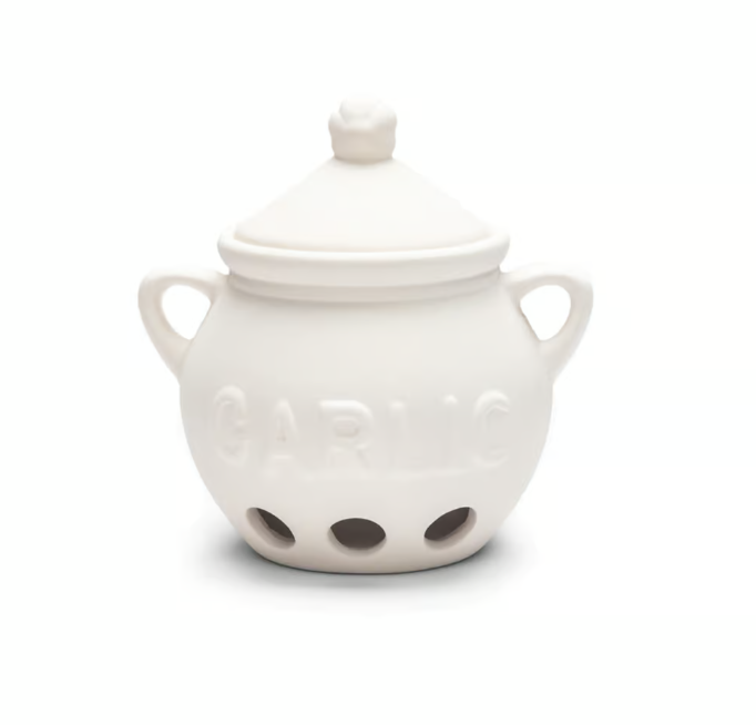 Fox Run Ceramic Garlic Keeper, White