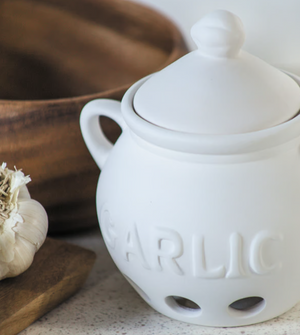 Fox Run Ceramic Garlic Keeper, White