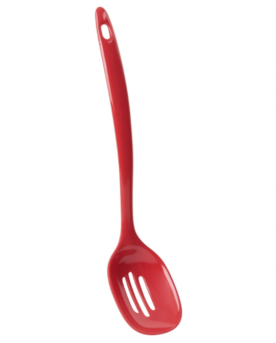 Trudeau Melamine Slotted Spoon, Red