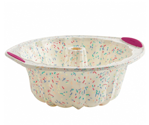 Trudeau Silicone Fluted Pan, Confetti Fuchsia