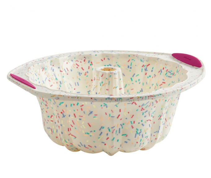 Trudeau Silicone Fluted Pan, Confetti Fuchsia