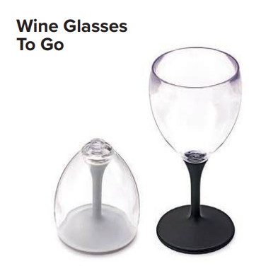 Joie Wine Glass To Go Set of 2, Black & Grey