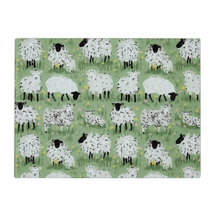 Ulster Weavers Glass Cutting Board, Woolly Sheep