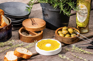 Style de Vie Ceramic Olive Oil Dish, Salt & Pepper Cellar & Butter Dish