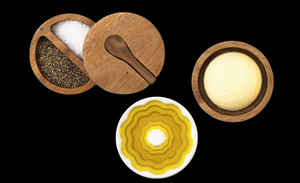 Style de Vie Ceramic Olive Oil Dish, Salt & Pepper Cellar & Butter Dish