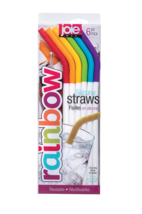 Joie Rainbow Silicone Straws Set of 6