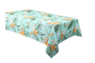 Texstyles Deco Tablecloth 70 x 70 Inch, Tropical Aqua