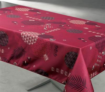 Texstyles Deco Tablecloth 70 Inch Round, Vickie Red