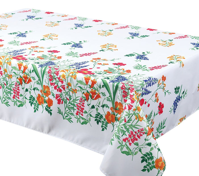 Texstyles Deco Tablecloth 58 x94 Inch, Vivian White