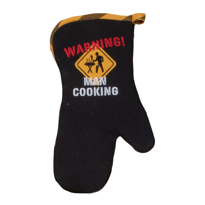 Kay Dee Oven Mitt, BBQ Warning Man Cooking