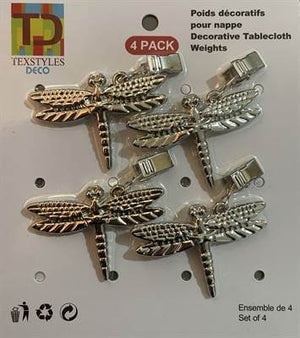 Texstyles Deco Tablecloth Weights Set of 4, Dragonfly