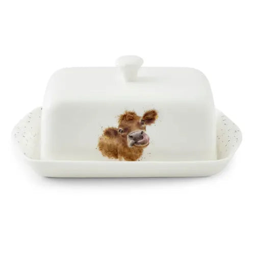 Wrendale Designs Covered Butter Dish, Cow 'Mooo'