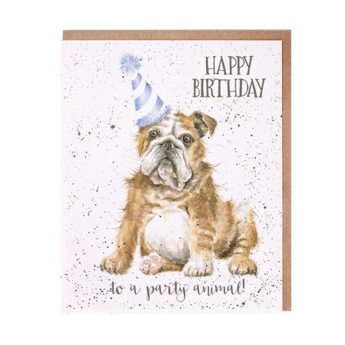 Wrendale Designs Greeting Card, Birthday 'Smile' Bulldog