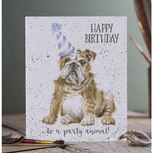 Wrendale Designs Greeting Card, Birthday 'Smile' Bulldog