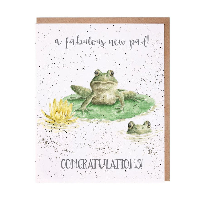 Wrendale Designs Greeting Card, New Home 'New Pad' Frog