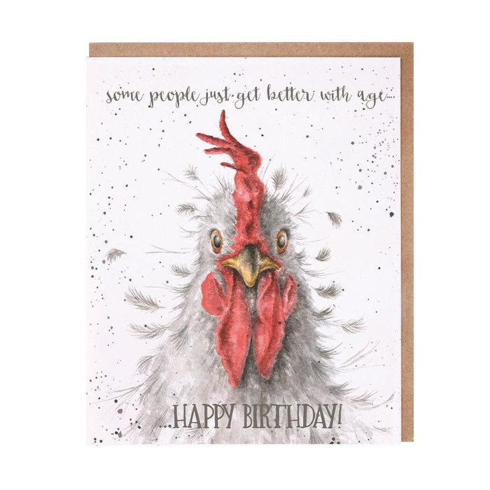 Wrendale Designs Greeting Card, Birthday 'Better With Age' Cockerel