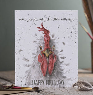Wrendale Designs Greeting Card, Birthday 'Better With Age' Cockerel