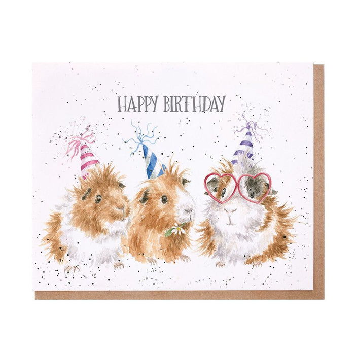 Wrendale Designs Greeting Card, Birthday 'Celebrate in Style' Guinea Pig