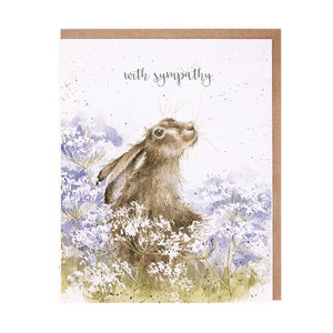 Wrendale Designs Greeting Card, 'With Sympathy' Hare