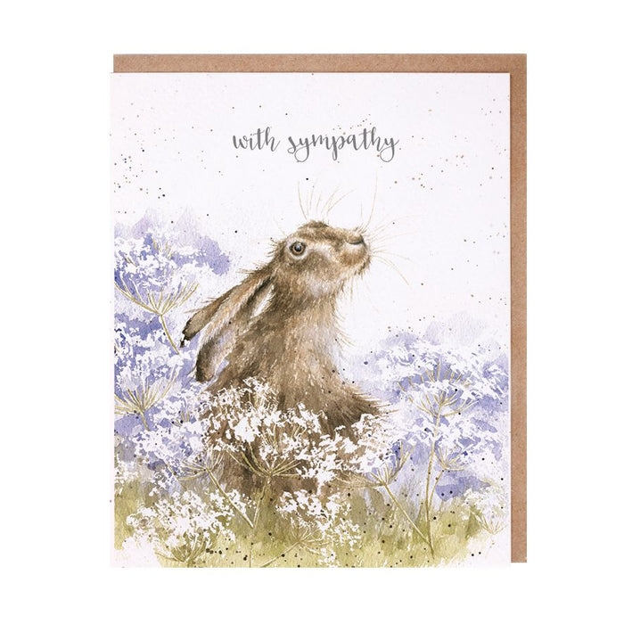 Wrendale Designs Greeting Card, 'With Sympathy' Hare