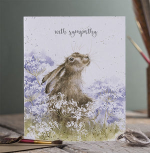 Wrendale Designs Greeting Card, 'With Sympathy' Hare