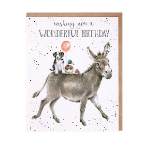 Wrendale Designs Greeting Card, Birthday 'Birthday Donkey'