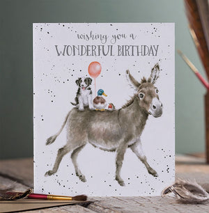 Wrendale Designs Greeting Card, Birthday 'Birthday Donkey'