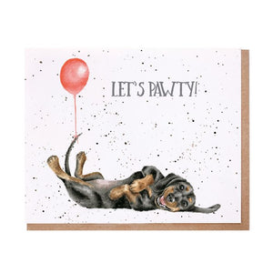 Wrendale Designs Greeting Card, Birthday 'Lets Pawty' Dachshund Dog