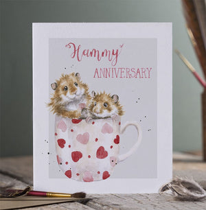 Wrendale Designs Greeting Card, Anniversary 'Hammy Anniversary' Hamster