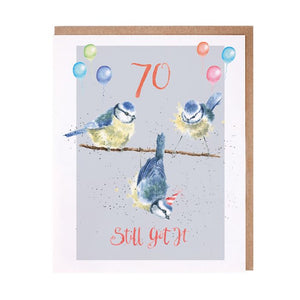 Wrendale Designs Greeting Card, Birthday '70 Still Got It' Birds