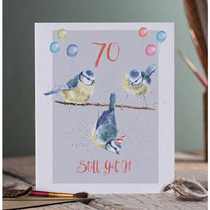 Wrendale Designs Greeting Card, Birthday '70 Still Got It' Birds