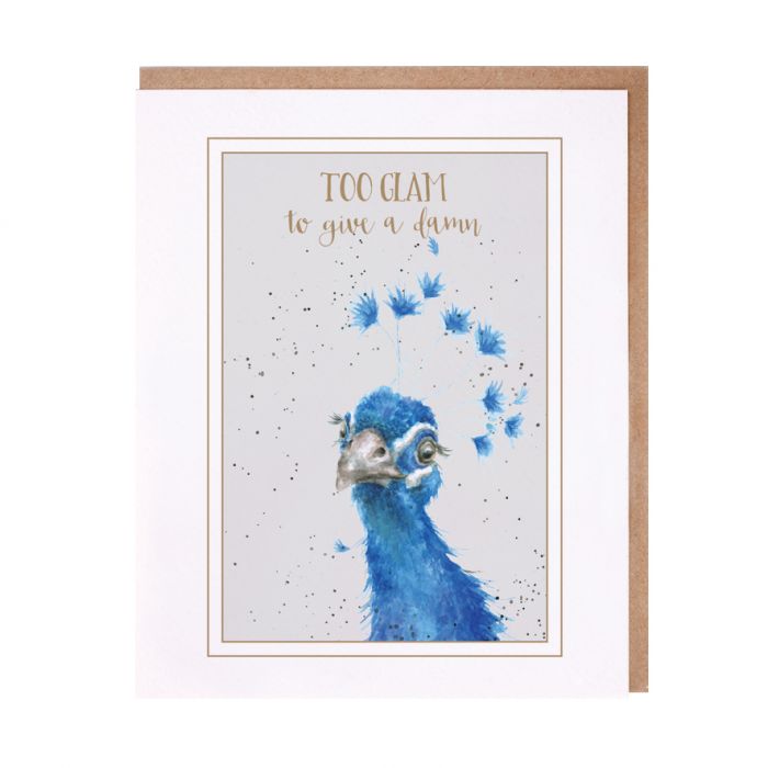 Wrendale Designs Greeting Card, 'Glamourous' Peacock