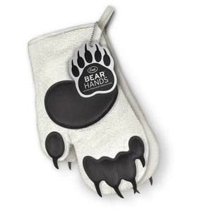 FRED Bear Hands Oven Mitts Set of 2, Polar Bear White