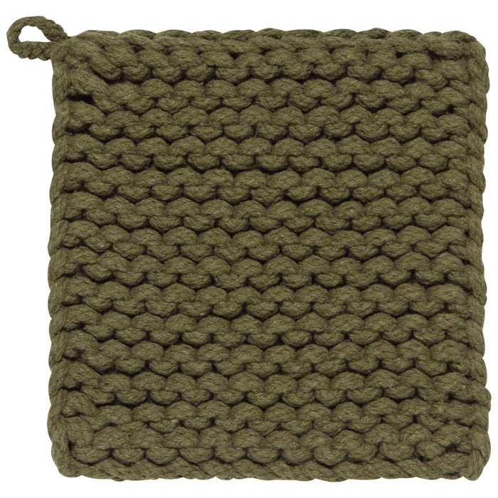 Danica Heirloom Knit Pot Holder, Olive Branch