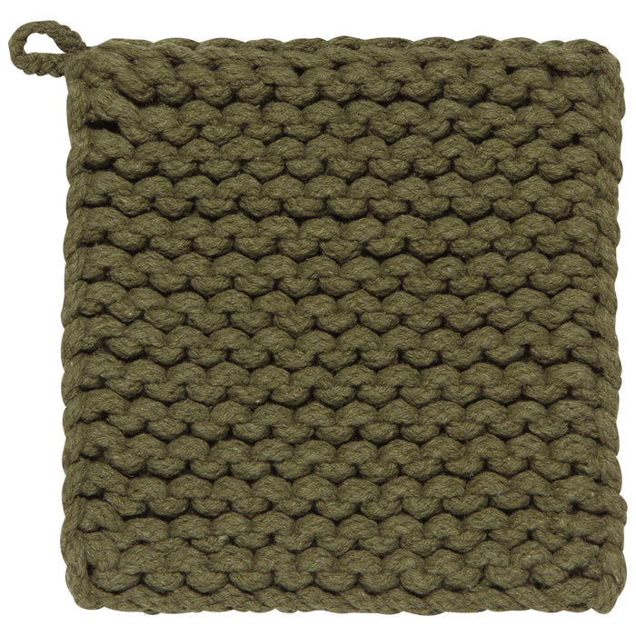 Danica Heirloom Knit Pot Holder, Olive Branch