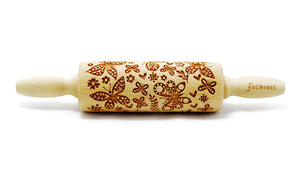 Folkroll Small Embossed Rolling Pin, Butterflies