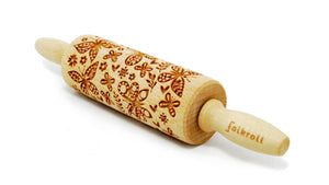 Folkroll Small Embossed Rolling Pin, Butterflies