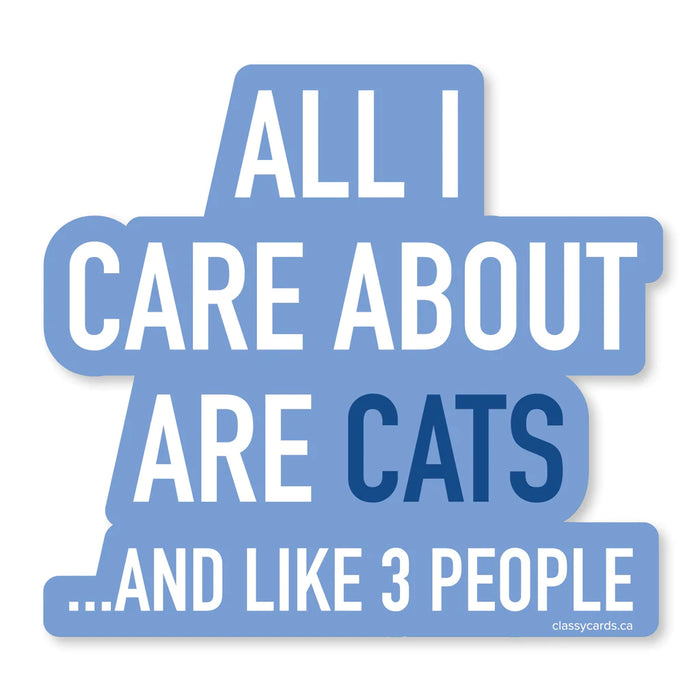 Classy Cards Vinyl Sticker, Care About Cats