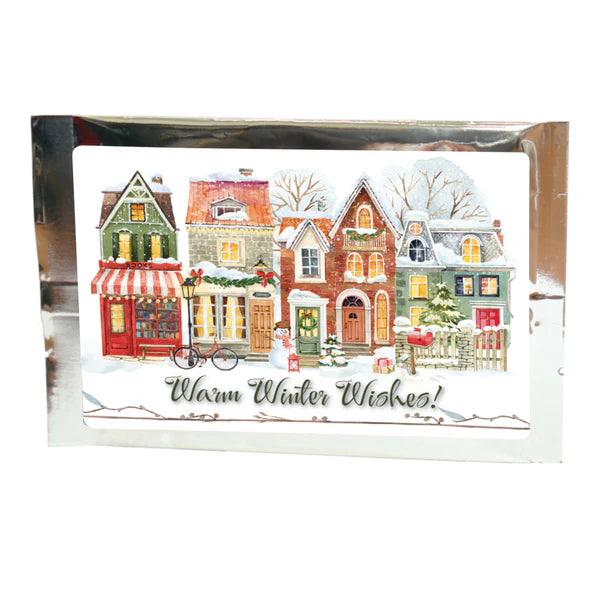 Tea Butler Tea Greeting Card, Winter Town (Christmas Tea)
