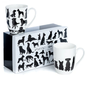 McIntosh Mug Set of 2, Dog Silhouette