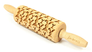 Folkroll Small Embossed Rolling Pin, Easter Bunny