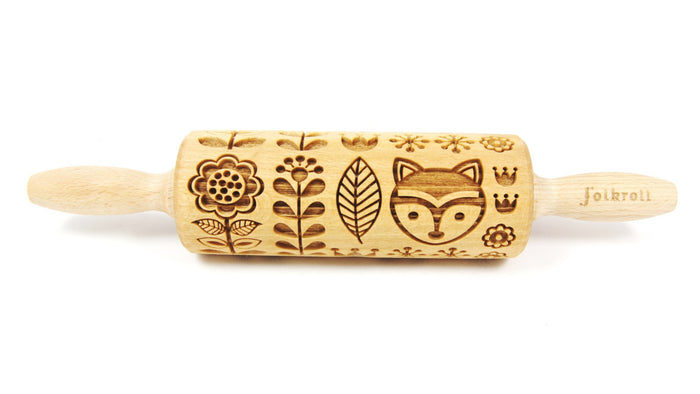 Folkroll Small Embossed Rolling Pin, Folk Finnish