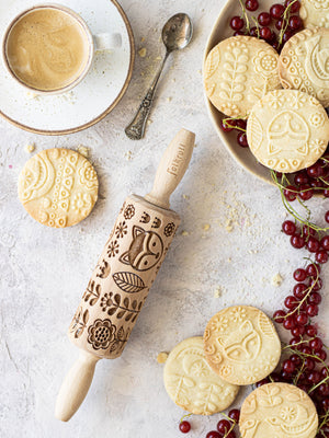 Folkroll Small Embossed Rolling Pin, Folk Finnish