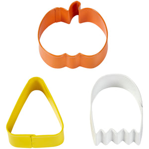 Wilton Pumpkin, Ghost and Candy Corn Cookie Cutter Set of 3