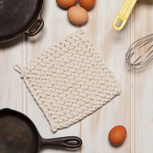 Danica Heirloom Knit Pot Holder, Natural