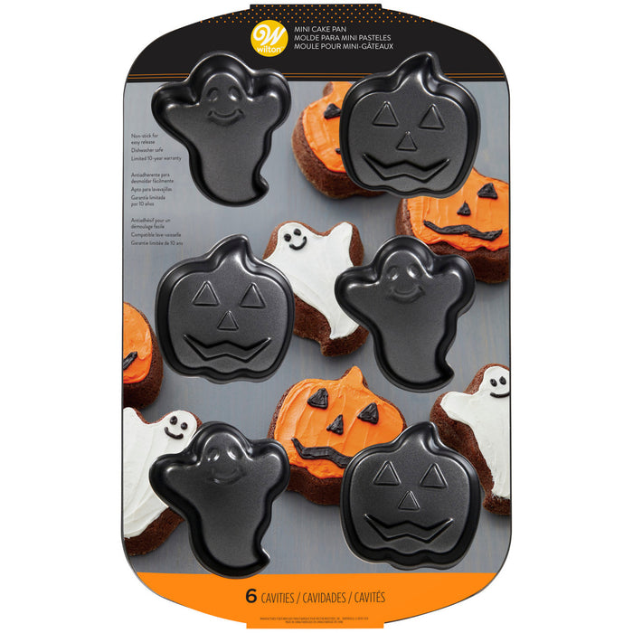 Wilton Halloween Mini Cake Pan 6-Cavity, Ghost & Pumpkin