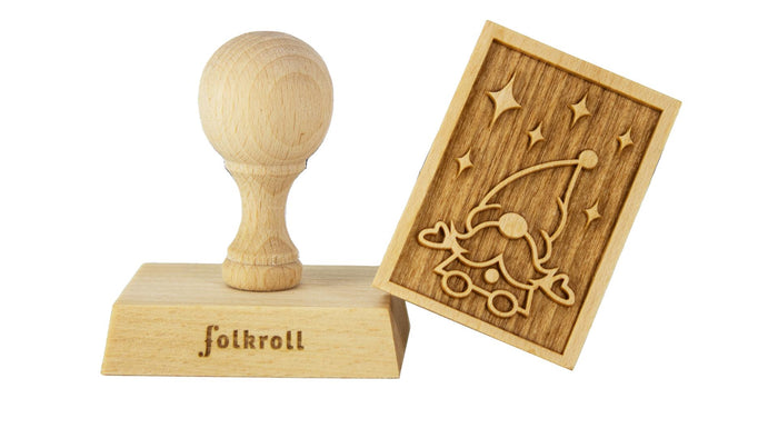 Folkroll Rectangular Cookie Stamp, Gnome