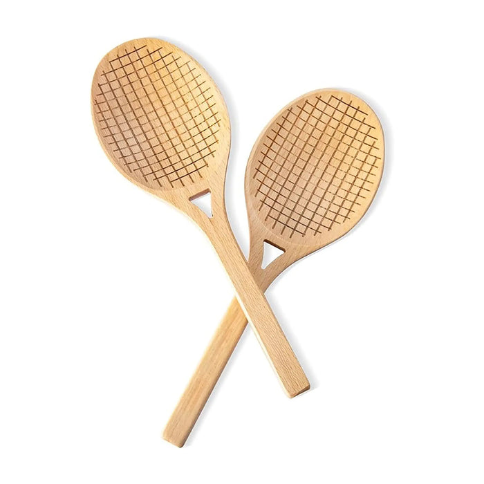 Fox Run Beachwood Tennis Racket Salad Servers Set